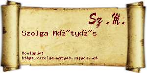 Szolga Mátyás névjegykártya