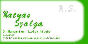 matyas szolga business card